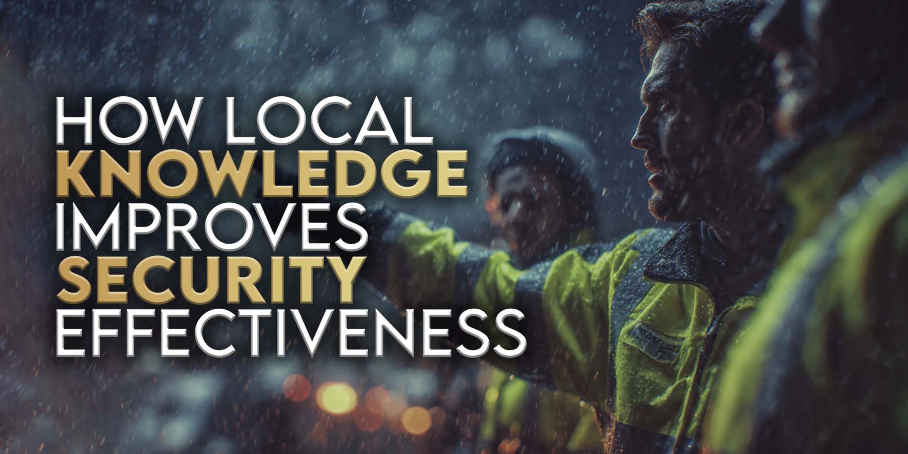 Local security guards patrolling a business district in London