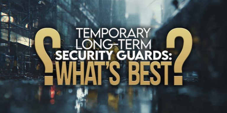 Temporary and long-term security guards protecting a commercial building in London